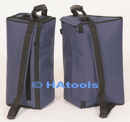 Akkordeon Flugzeugrucksack - zweiteilig mit Taschenboden, Rückansicht / accordion flight transit bag - 2 pieces seperated with bottoms, rear view.